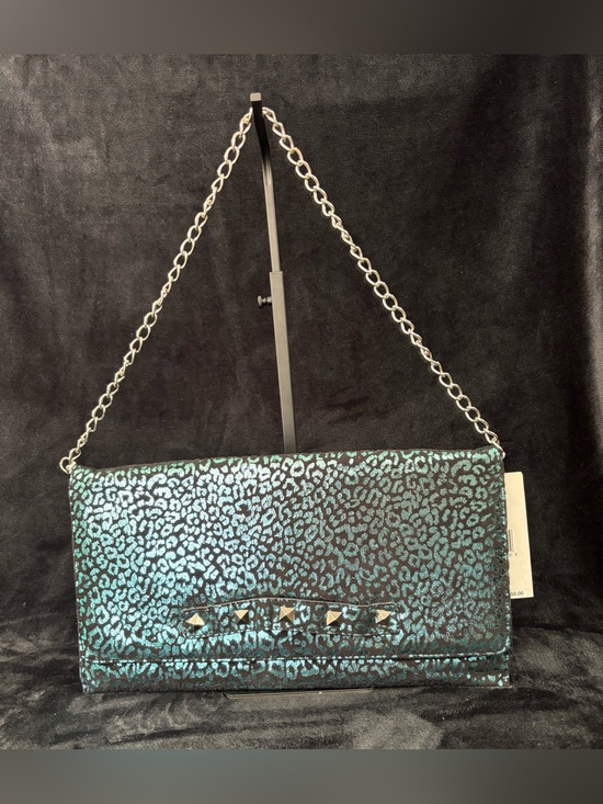 Betsey Johnson Handbags - NWT Betsey Johnson Pyramid Safari Blue Leopard Y2K Large Clutch